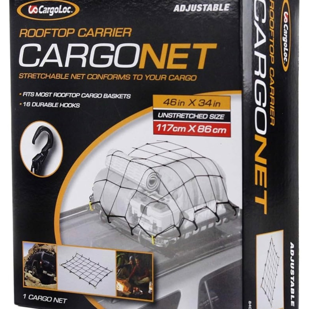 CargoLoc 46" x 34" x 16 Hooks - Rooftop Basket Net, Multi, One Size